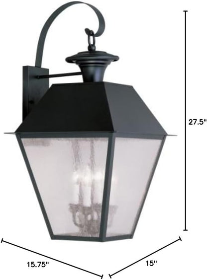 Livex Lighting 2172-04 Mansfield 4-Light Outdoor Wall Lantern, Black