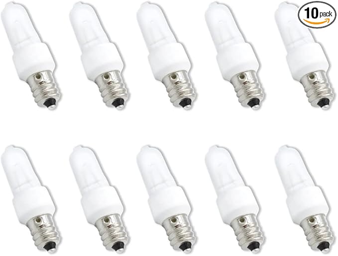 Technical Precision 60 Watt KX60FR/E12 JD Replacement Bulb 120V 60W T3 Krypton Replacement Bulb - Frosted - 2700K Warm White - 10 Pack