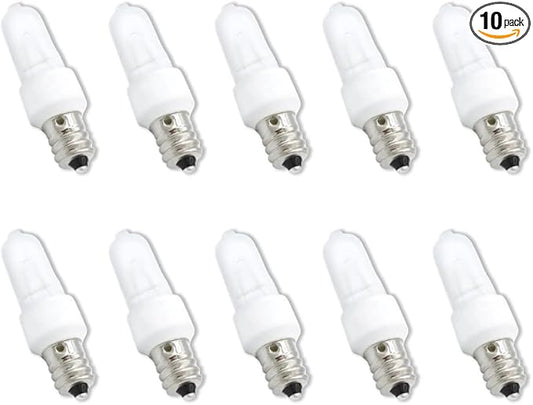 Technical Precision 60 Watt KX60FR/E12 JD Replacement Bulb 120V 60W T3 Krypton Replacement Bulb - Frosted - 2700K Warm White - 10 Pack