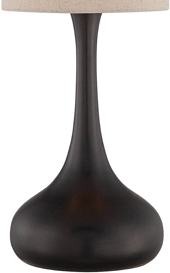 360 Lighting Modern Table Lamps 24 1/2" High Set of 2 Espresso Bronze Brown Metal Droplet Cylinder Drum Shade Decor for Living Room Bedroom House Bedside Nightstand Home Office Family