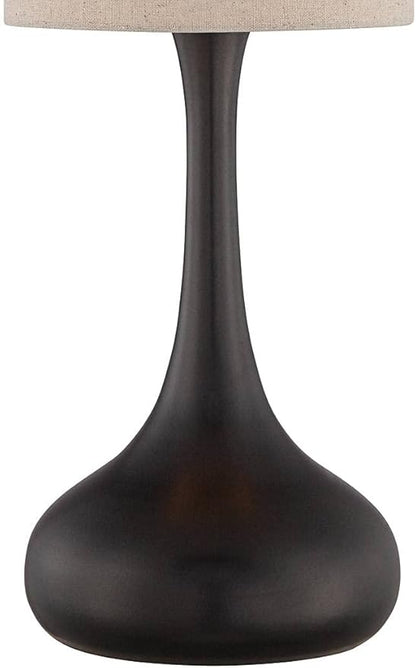360 Lighting Modern Table Lamps 24 1/2" High Set of 2 Espresso Bronze Brown Metal Droplet Cylinder Drum Shade Decor for Living Room Bedroom House Bedside Nightstand Home Office Family