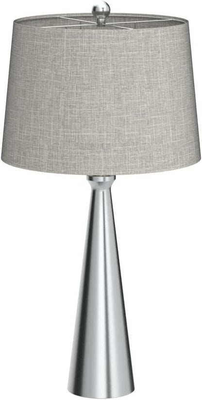 Oneach 25.75" Table Lamps Set of 2 for Living Room Bedroom, Bedside Lamp 3-Way Dimmable Touch Control, Modern Silver Nightstand Light Fabric Shade Vintage Accent Style