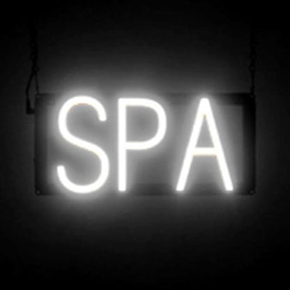 SpellBrite SPA Sign | Beauty-Related Sign with Neon Look, White LED Light Source | 13.4" x 6.3"
