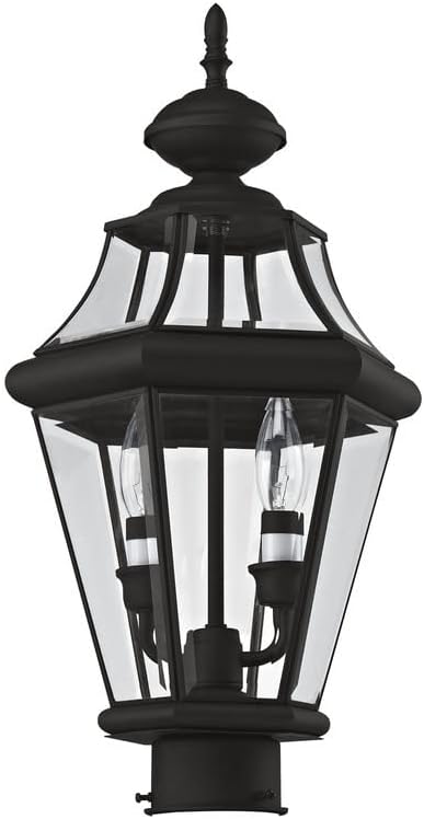 Livex Lighting 2264-02 Georgetown 2-Light Outdoor Post Head, Polished Brass