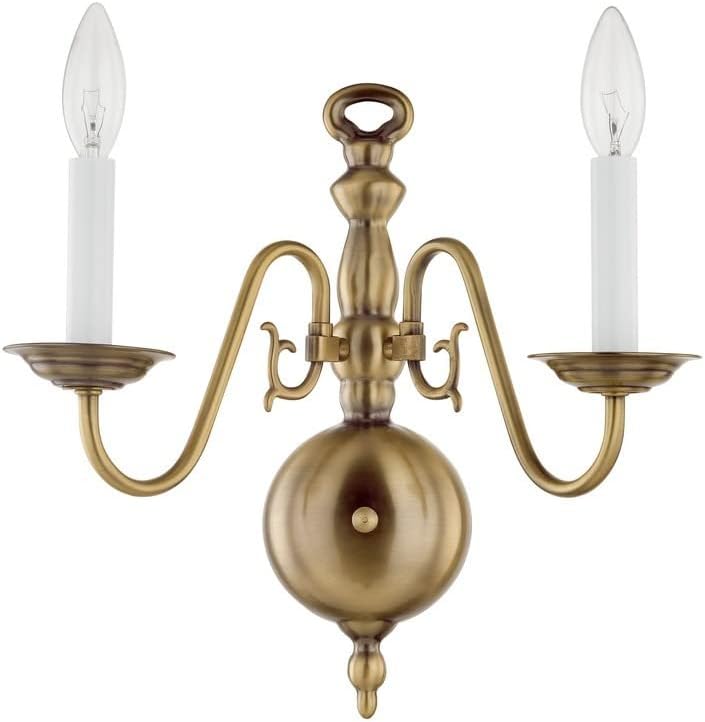Livex Lighting 5002-02 Williamsburgh 2 Light Polished Brass Wall Sconce