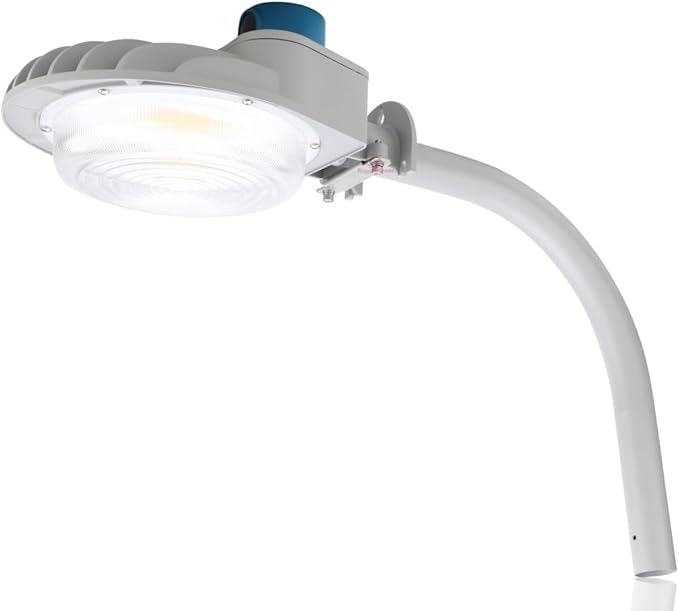 RuggedGrade 120W - Vontair Series - LED Barn Style Light with Arm Mount + Photocell - 18,000 Lumens - Color Selectable 3000K/4000K/5000K - Gray Housing - Outdoor Light | DLC 5.1 Premium