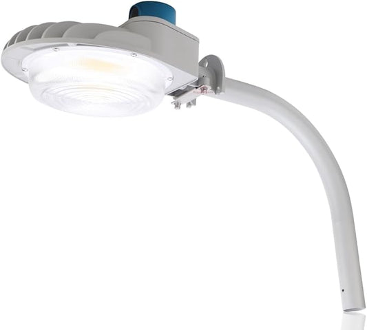 RuggedGrade 120W - Vontair Series - LED Barn Style Light with Arm Mount + Photocell - 18,000 Lumens - Color Selectable 3000K/4000K/5000K - Gray Housing - Outdoor Light | DLC 5.1 Premium