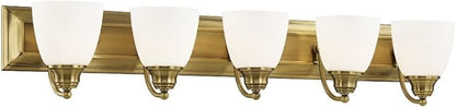 Livex Lighting 10505-05 Chrome Bath Vanity with Satin Opal Glass