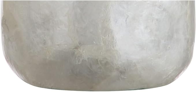 JONATHAN Y JYL4007A 21" Coastal Seashell Table Lamp, Contemporary Pearl White Bedside Lamp for Living Room, Bedroom Nightstand, End Table Desk Lamp with White Linen Drum Shade, LED Bulb Included