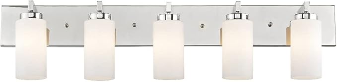 Livex Lighting 16375-91 West Lake 5-Light Bath Light, Brushed Nickel, 35 x 4 x 8