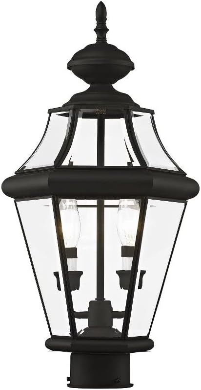 Livex Lighting 2264-02 Georgetown 2-Light Outdoor Post Head, Polished Brass