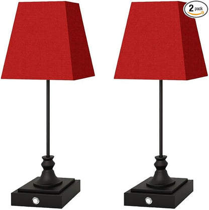 Rechargeable LED Table Lamps with Stepless Touch Control,Black Cordless Lamp for Living Room&Bedside&Patio&Shower,Small Desk Lamp(6000mAH Battery),2 Pack for Home Decor,Best Gifts for Family