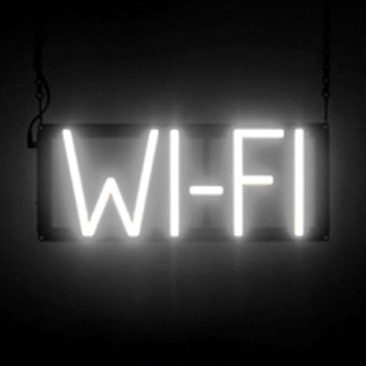 SpellBrite WI-FI Sign | Cafe-Related Sign with Neon Look, White LED Light Source | 15.4" x 6.3"