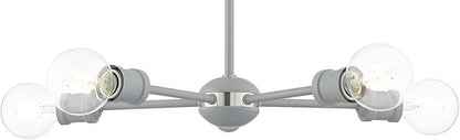 Livex Lighting 46135-80 5 Light Nordic Gray Chandelier