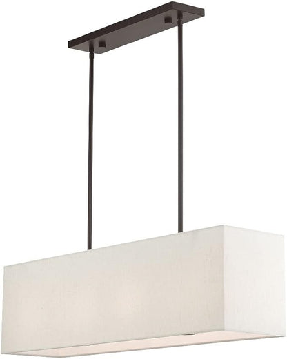 Livex 41155-91 Transitional Four Light Linear Chandelier from Summit Collection in Pwt, Nckl, B/S, Slvr. Finish, 36.00 inches, Brushed Nickel