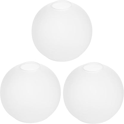 2 Pack Lamp Globe Glass Shade, White Frost Glassshade Covers Replacements for Light Fixtures, 1.65 Inch Fitter Globes Lampshades for Wall Sconces Chandelier Bath Vanity Lights Pendants