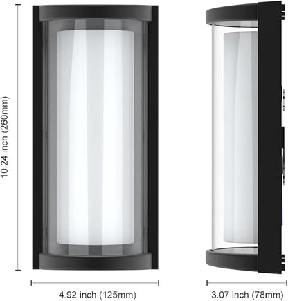 Sytmhoe Modern Exterior Wall Lights, 2Packs 3000k Outdoor Light Fixtures,LED Wall Mounted Lamps,Matte Black Porch&Patio Light for House,IP65 Waterproof for Garage Hallway Stairs Gardens(2packs)