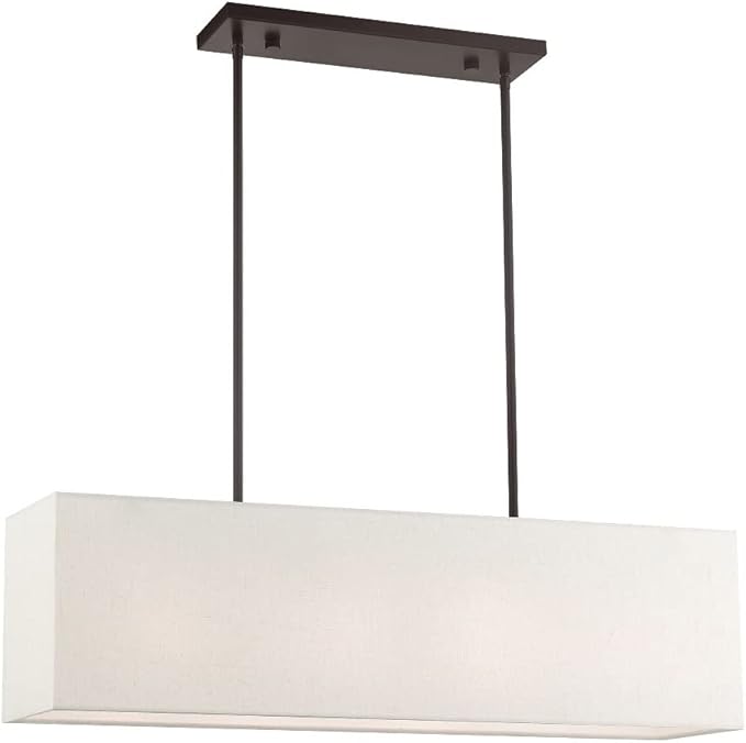 Livex 41155-91 Transitional Four Light Linear Chandelier from Summit Collection in Pwt, Nckl, B/S, Slvr. Finish, 36.00 inches, Brushed Nickel