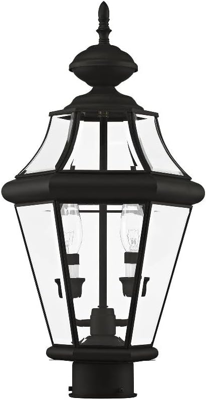 Livex Lighting 2264-02 Georgetown 2-Light Outdoor Post Head, Polished Brass
