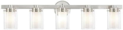 Livex Lighting 15455-91 Manhattan 5-Light Bath Light, Brushed Nickel, 35.5 x 6 x 8.75