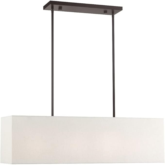 Livex 41155-91 Transitional Four Light Linear Chandelier from Summit Collection in Pwt, Nckl, B/S, Slvr. Finish, 36.00 inches, Brushed Nickel