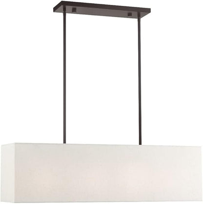 Livex 41155-91 Transitional Four Light Linear Chandelier from Summit Collection in Pwt, Nckl, B/S, Slvr. Finish, 36.00 inches, Brushed Nickel