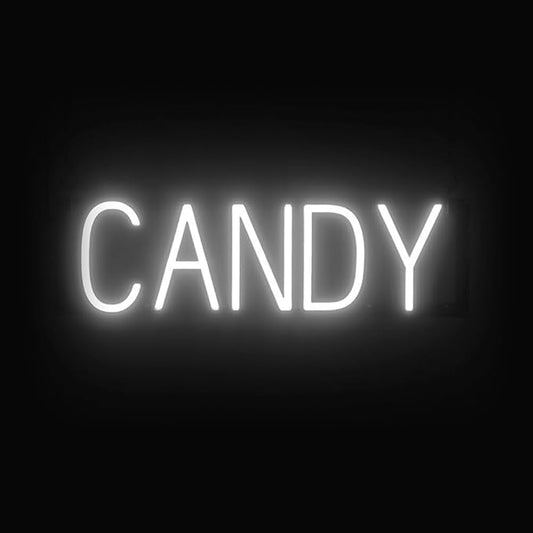 SpellBrite CANDY Sign | Treat-Related Sign with Neon Look, White LED Light Source | 21.7" x 6.3"
