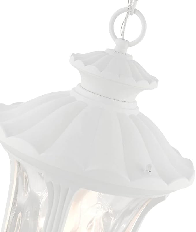 Livex Lighting 7858-13 Oxford 3-Light Outdoor Hanging Light, 11" x 11" x 20.5", White