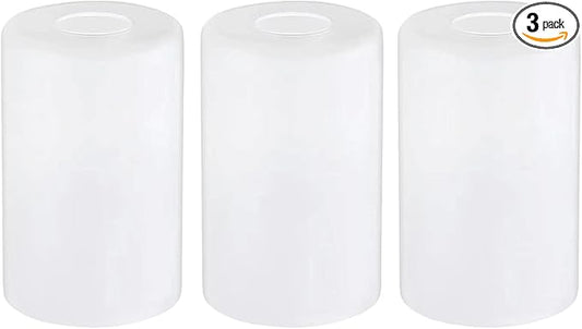3-Pack White Frosted Glass Shade, Glass Lamp Shade Covers Replacements for Light Fixtures, 1-5/8-inch Fitter Globes & Shades for Chandelier Wall Sconces Pendant Lights Bath Vanity Lights