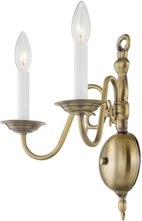Livex Lighting 5002-02 Williamsburgh 2 Light Polished Brass Wall Sconce