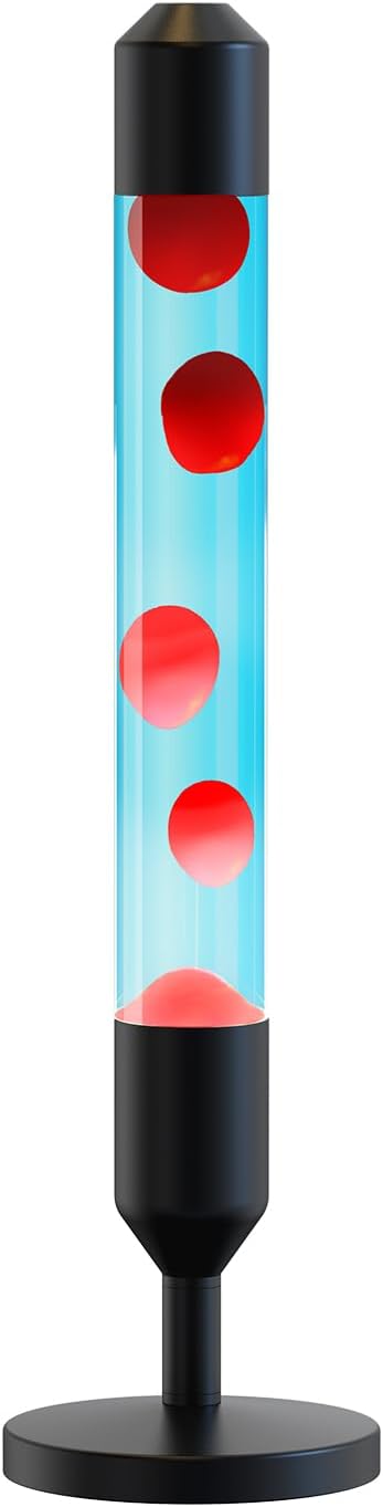 24.4-Inch Relaxing Liquid Motion Lamps,Magma Lamps, Home Decor Living Room Office Bedroom Lamp ((Red Wax Blue Water/Black))