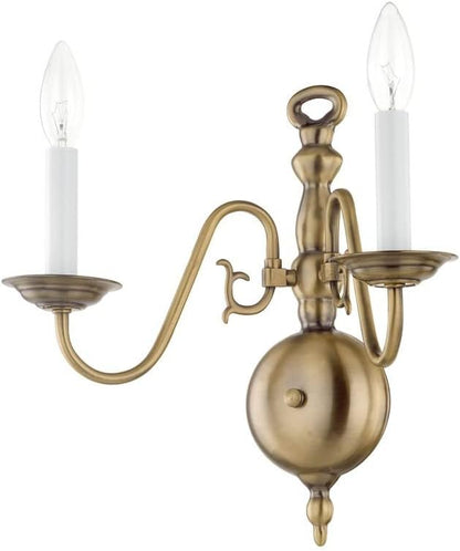 Livex Lighting 5002-02 Williamsburgh 2 Light Polished Brass Wall Sconce