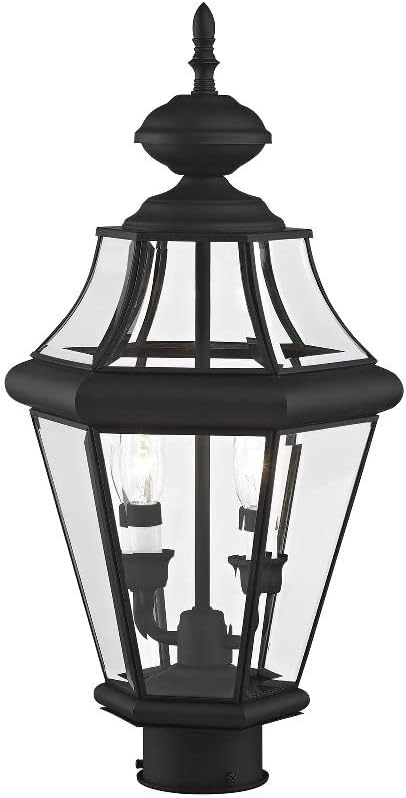 Livex Lighting 2264-02 Georgetown 2-Light Outdoor Post Head, Polished Brass