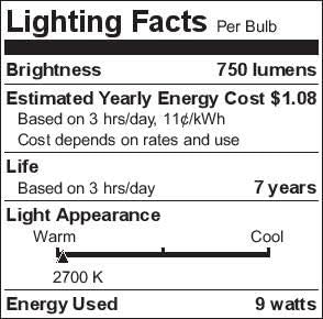 LEDVANCE Sylvania ECO LED Light Bulb, A19 60W Equivalent, Efficient 9W, 7 Year, 750 Lumens, 2700K, Non-Dimmable, Frosted, Soft White - 8 Pack (40821)