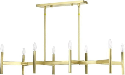 Livex Lighting 51178-91 Copenhagen - Eight Light Linear Chandelier, Brushed Nickel Finish, 19.00x40.00x15.00