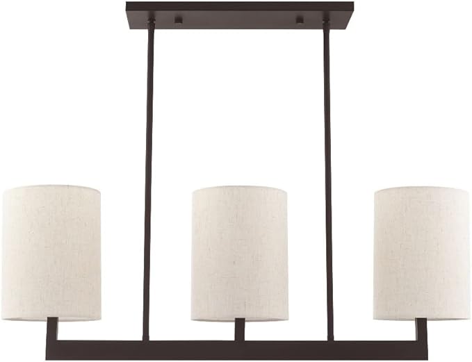 Livex Lighting 42426-07 Linear Chandelier, Bronze, 22.00x36.00x7.50