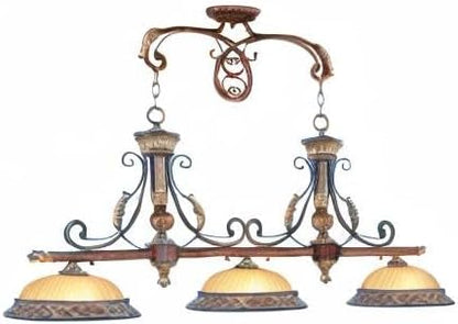 Livex Lighting 8584-63 Villa Verona Bronze with Aged Gold Leaf Accents Island