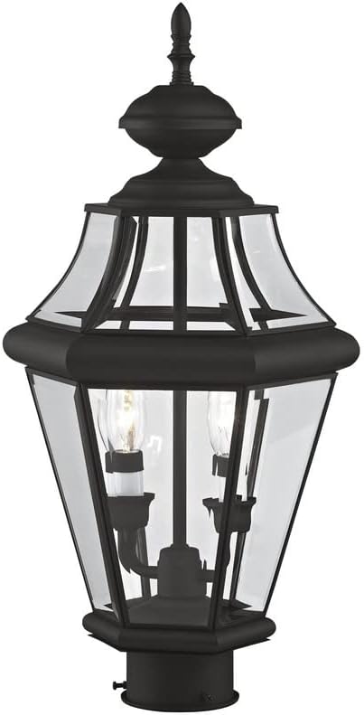 Livex Lighting 2264-02 Georgetown 2-Light Outdoor Post Head, Polished Brass