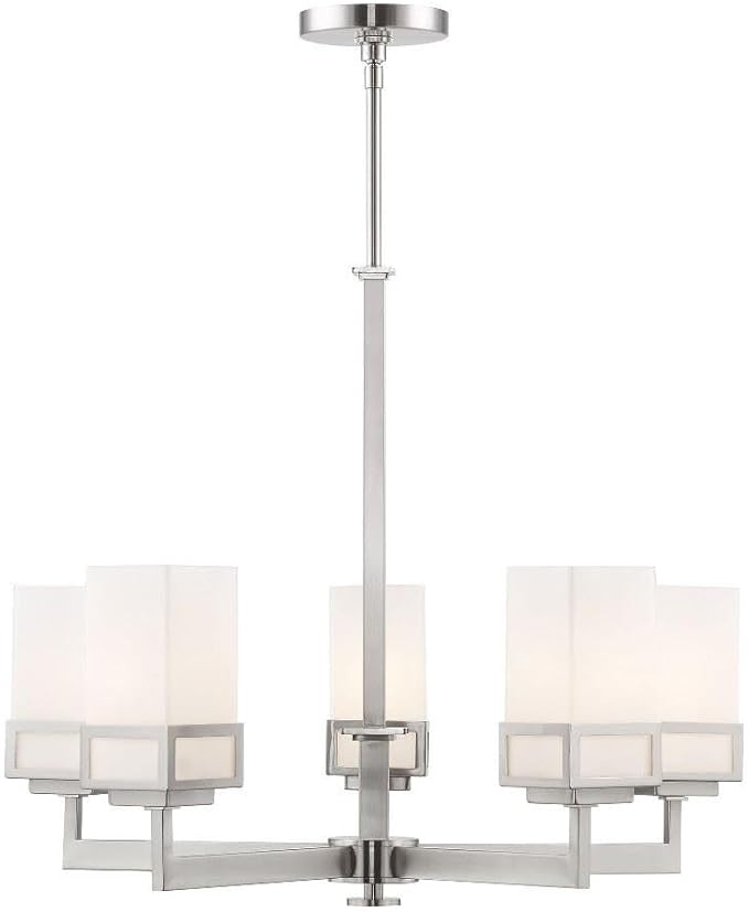 Livex Lighting 40195-91 Harding Brushed Nickel 5 Light Chandelier