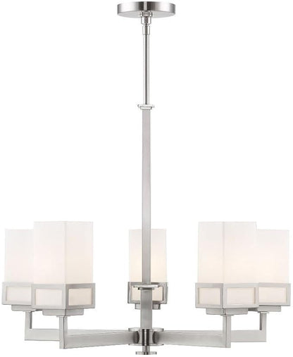Livex Lighting 40195-91 Harding Brushed Nickel 5 Light Chandelier