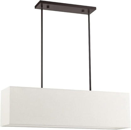 Livex 41155-91 Transitional Four Light Linear Chandelier from Summit Collection in Pwt, Nckl, B/S, Slvr. Finish, 36.00 inches, Brushed Nickel