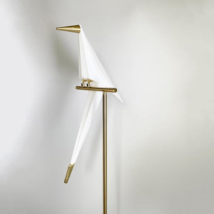Modern Gold Floor Lamp Creative Crane Bird Standing Floor Lamp Tall Unique Lamps Metal Standing Light 2 Vivid Birds Shade Art Deco Floor Lamps for Living Room Bedroom - Warm Light