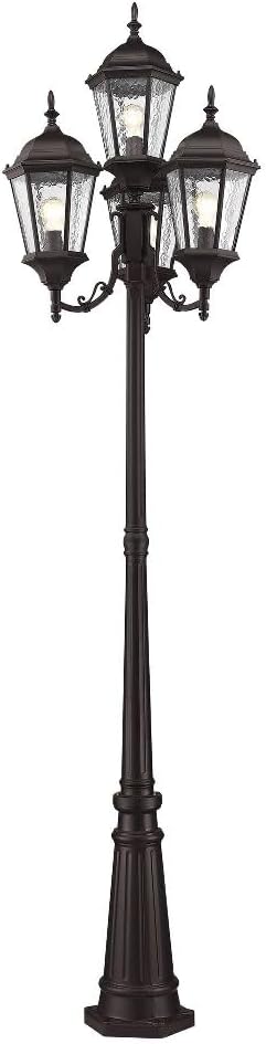 Livex Lighting 7557-07 Hamilton 4 Light Outdoor 4 Head Post, Bronze,25" x 24.5" x 28"