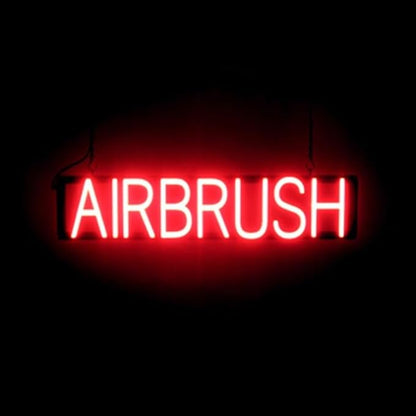 SpellBrite AIRBRUSH Sign | Beauty-Related Sign with Neon Look, Red LED Light Source | 29.3" x 6.3"