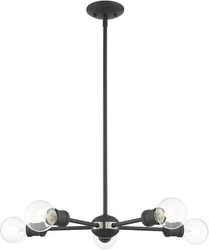 Livex Lighting 46135-76 5 Light Scandinavian Gray Chandelier