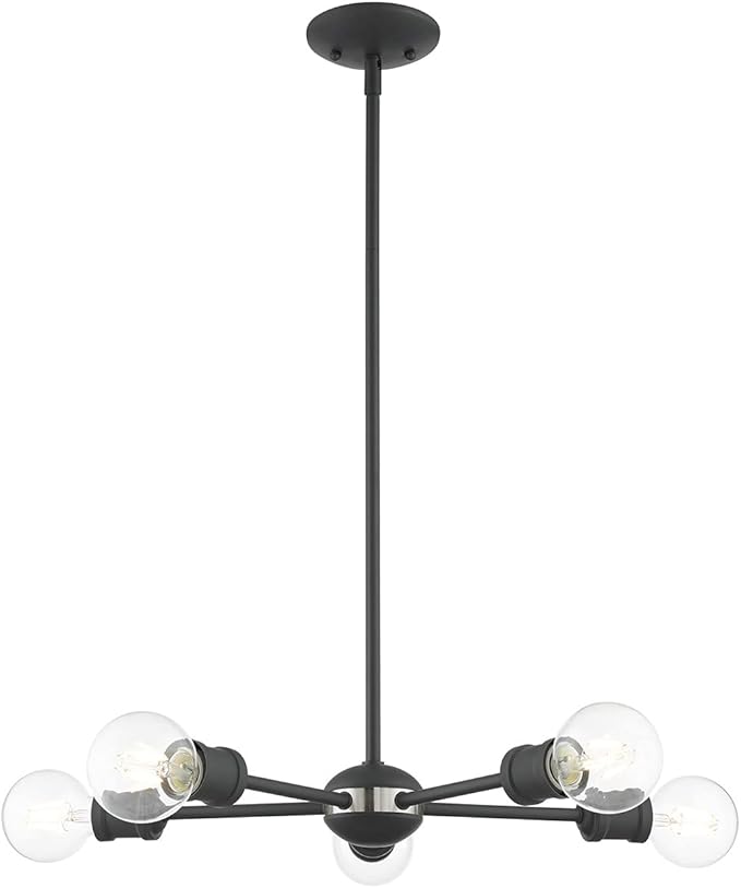 Livex Lighting 46135-76 5 Light Scandinavian Gray Chandelier