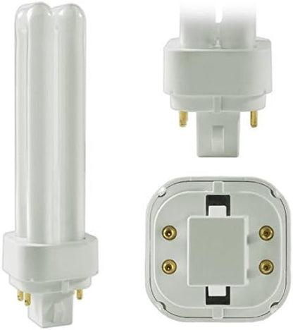 (4 Pack) PLC-13W 841, 4 Pin G24q-1, 13 Watt Double Tube, Compact Fluorescent Light Bulb, Replaces Sylvania 20667 CF13DD/E/841 - Philips 38328-1 PL-C 13W/841/4P/ALTO and GE 97597 F13DBX/841/ECO4P