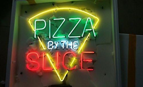 New 20"x16" Pizza by The Slice Neon Sign (Various Sizes) Beer Bar Pub Man Cave Business Glass Neon Lamp Light DB350 Y