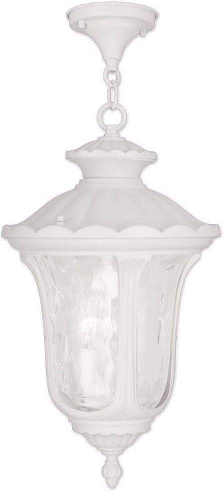 Livex Lighting 7858-13 Oxford 3-Light Outdoor Hanging Light, 11" x 11" x 20.5", White