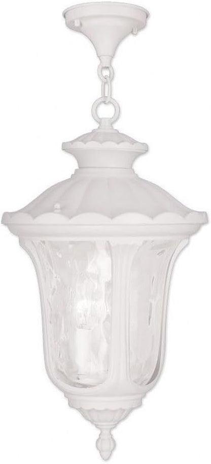 Livex Lighting 7858-13 Oxford 3-Light Outdoor Hanging Light, 11" x 11" x 20.5", White